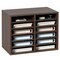 Wood Literature Organizer File Sorter with Removable Shelves Mailbox Slots for Office